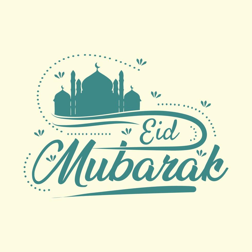 Islamic holiday greeting typography ornament vector