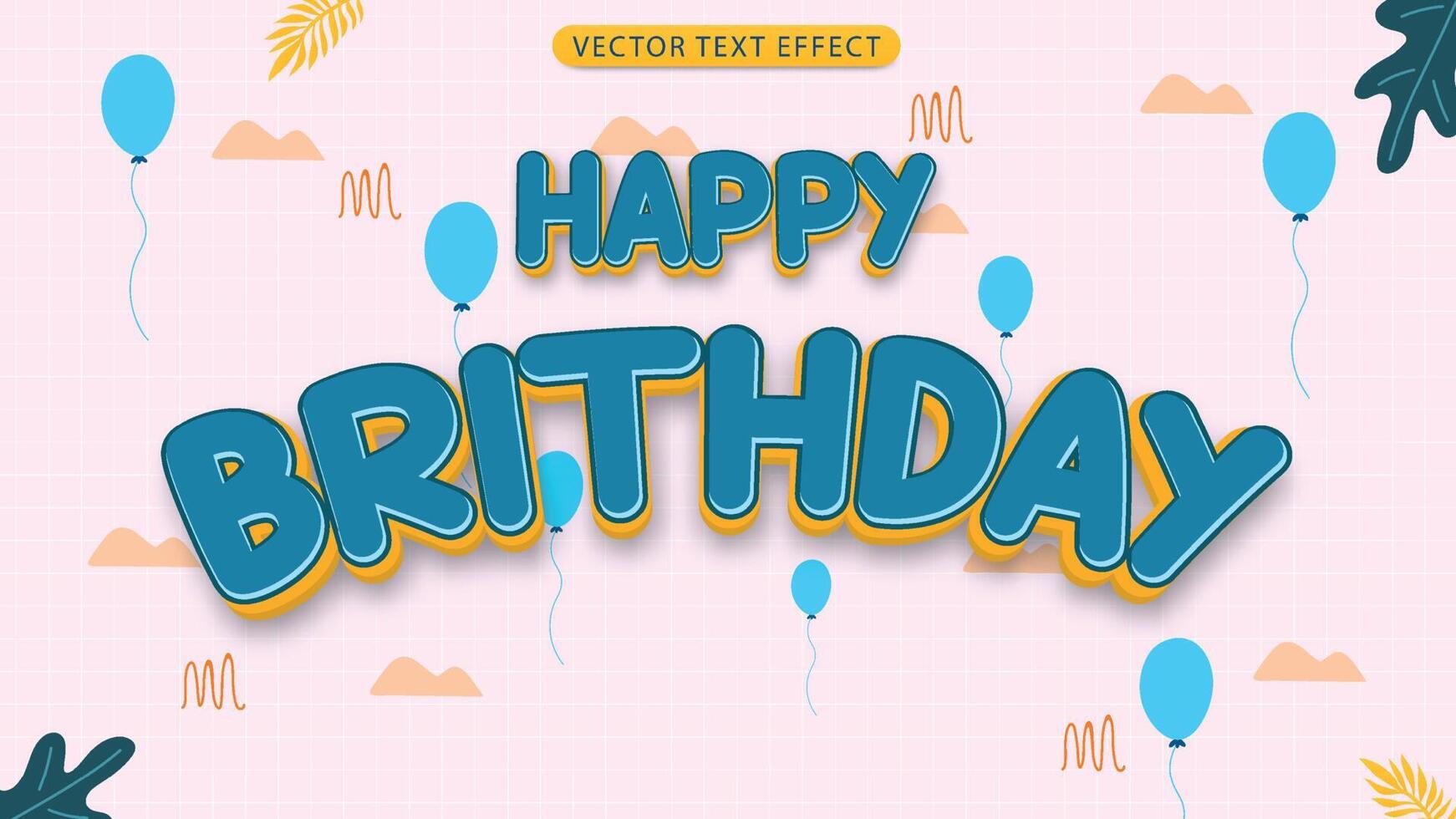 3d texto efecto en dibujos animados estilo vector archivo