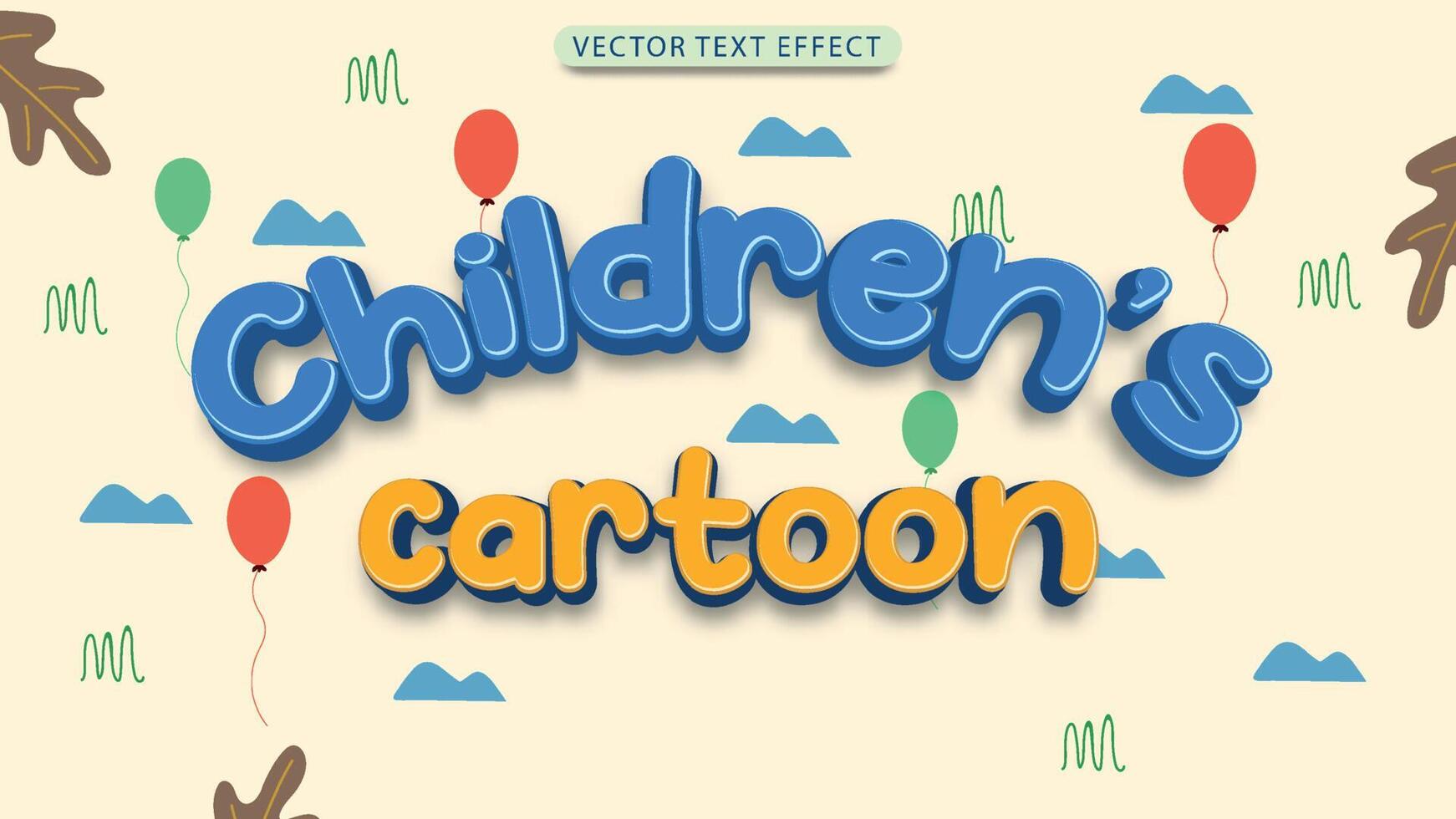 3D text effect in cartoon style vector file