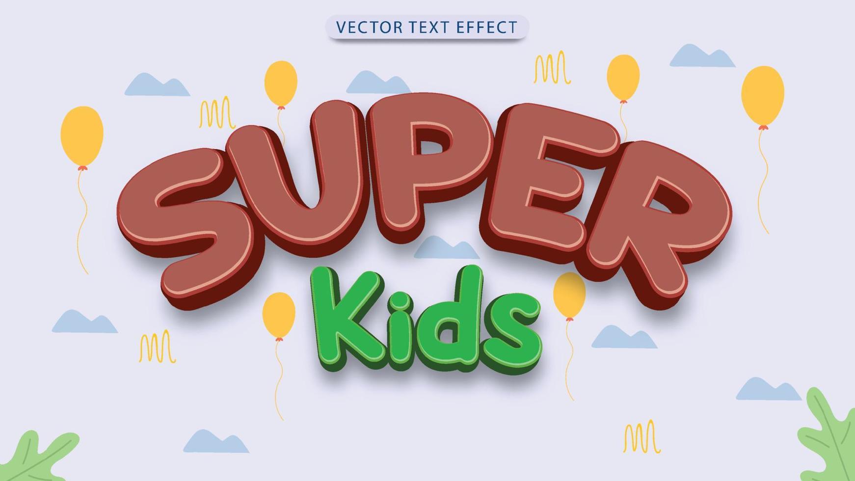 3D text effect in cartoon style vector file