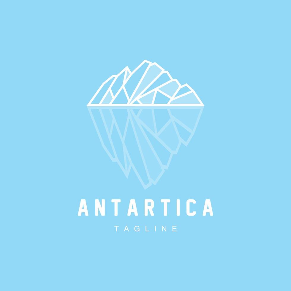 montaña logo, antártico iceberg logo diseño, naturaleza paisaje vector, producto marca ilustración icono vector