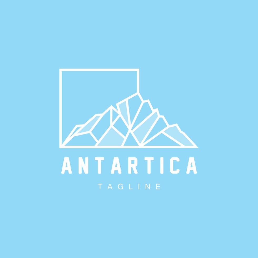 montaña logo, antártico iceberg logo diseño, naturaleza paisaje vector, producto marca ilustración icono vector