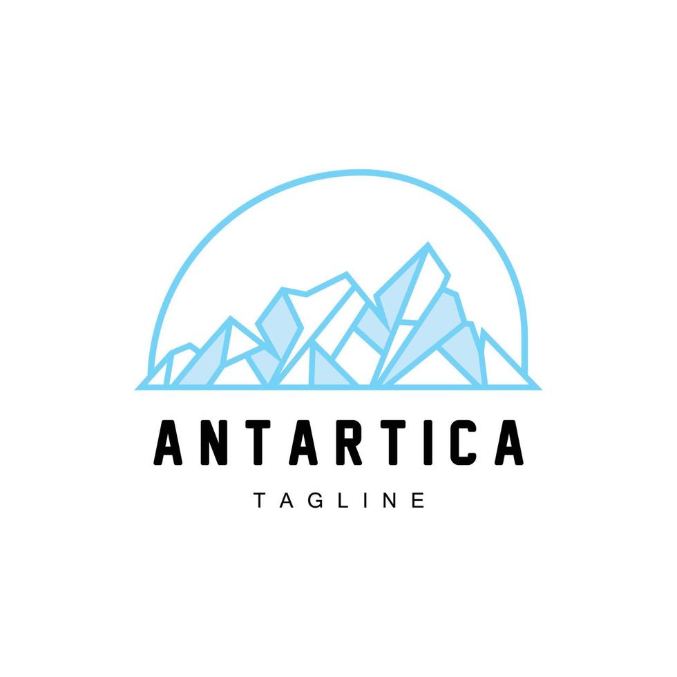 montaña logo, antártico iceberg logo diseño, naturaleza paisaje vector, producto marca ilustración icono vector