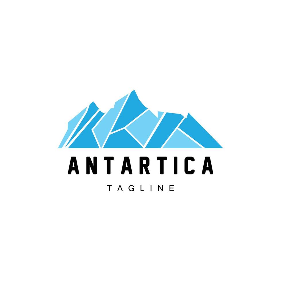 montaña logo, antártico iceberg logo diseño, naturaleza paisaje vector, producto marca ilustración icono vector