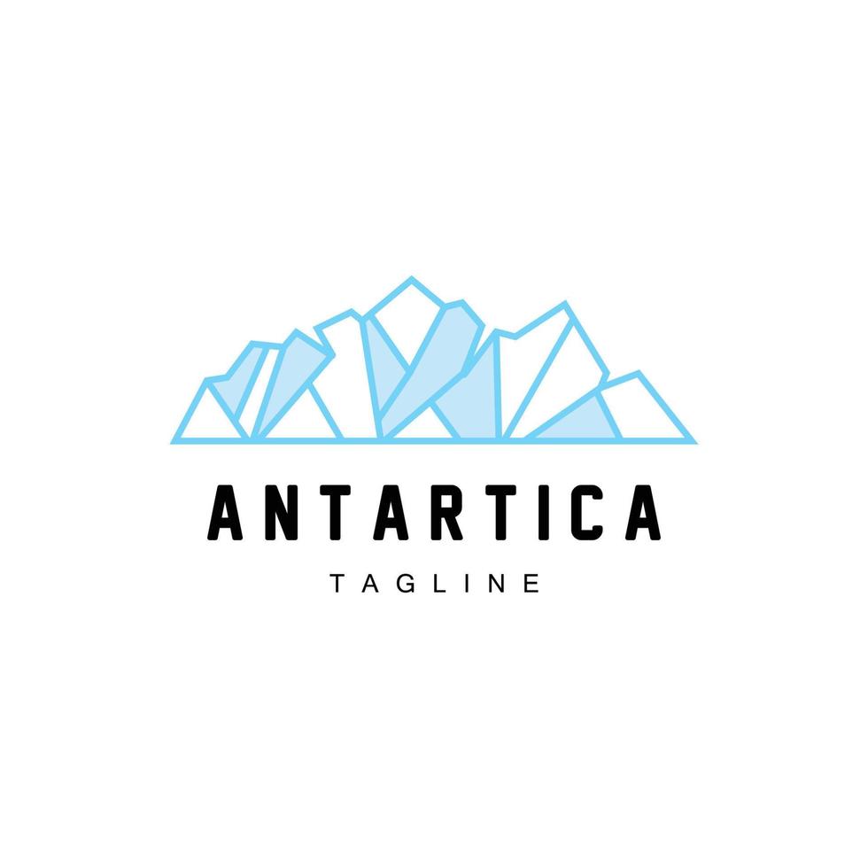 montaña logo, antártico iceberg logo diseño, naturaleza paisaje vector, producto marca ilustración icono vector