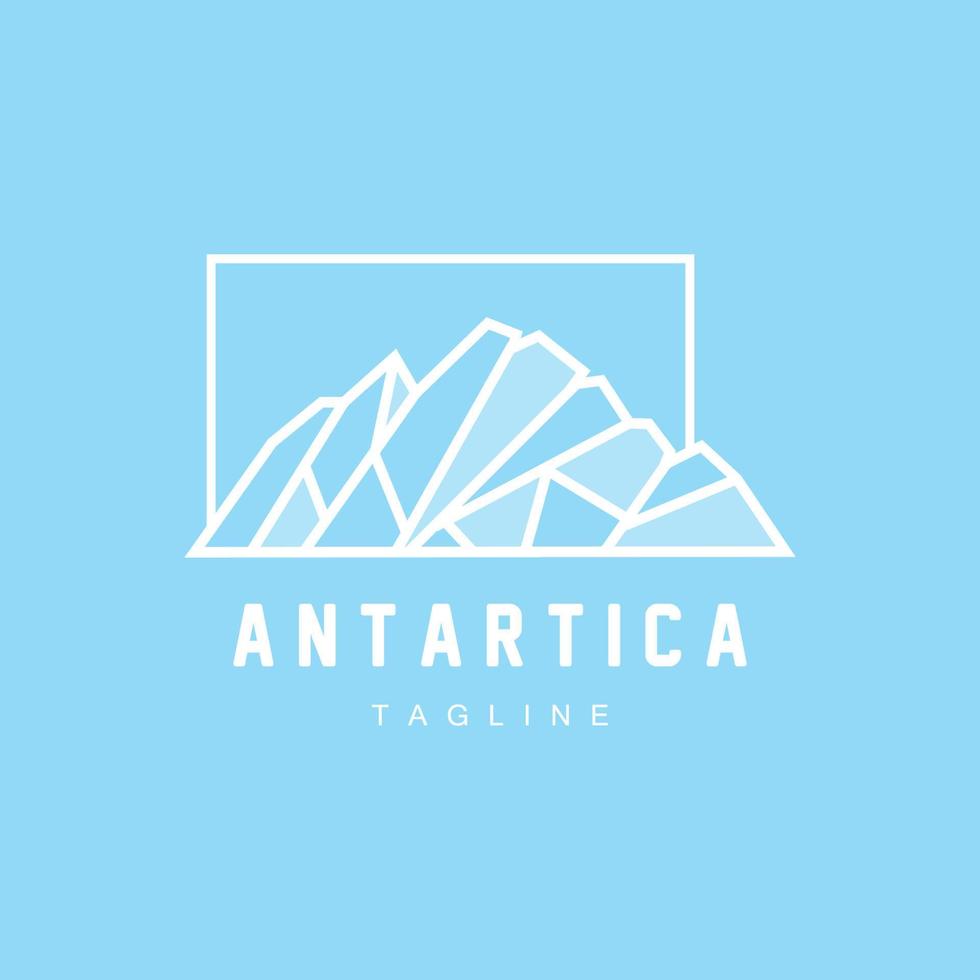 Mountain Logo, Antarctic Iceberg Logo Design, Nature Landscape Vector, Product Brand Illustration Icon vector