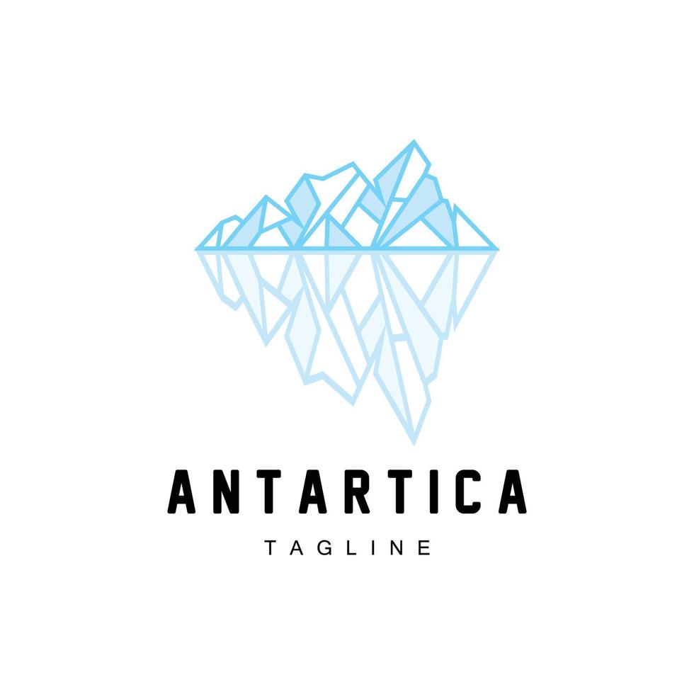 montaña logo, antártico iceberg logo diseño, naturaleza paisaje vector, producto marca ilustración icono vector