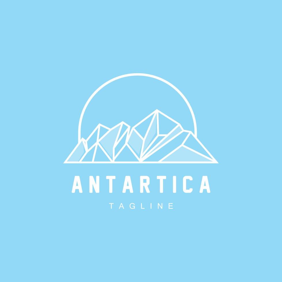 montaña logo, antártico iceberg logo diseño, naturaleza paisaje vector, producto marca ilustración icono vector