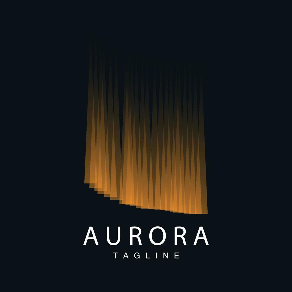 Aurora logo, sencillo diseño increíble natural paisaje de Aurora, vector icono plantilla, ilustración