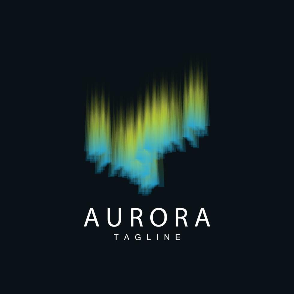 Aurora Logo, Simple Design Amazing Natural Scenery Of Aurora, Vector Icon Template, Illustration