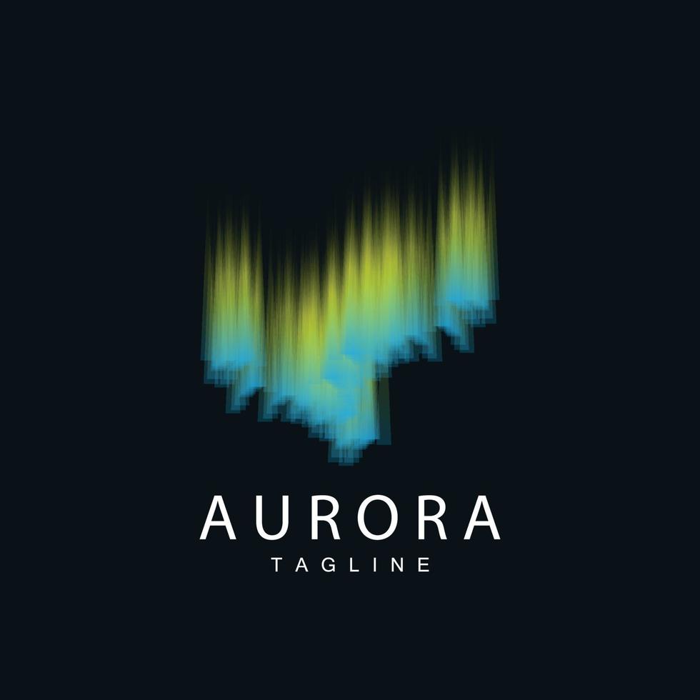 Aurora logo, sencillo diseño increíble natural paisaje de Aurora, vector icono plantilla, ilustración