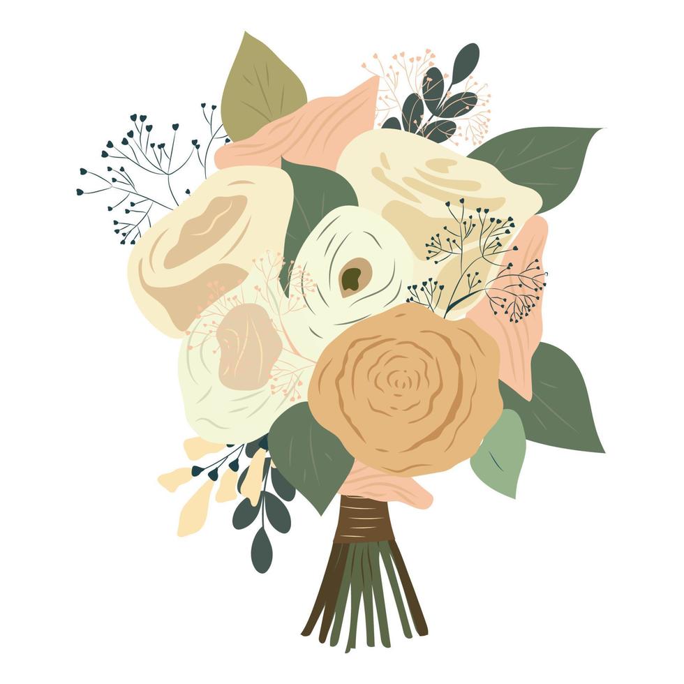 Wedding bouquet. Vector illustration in flat cartoon style.