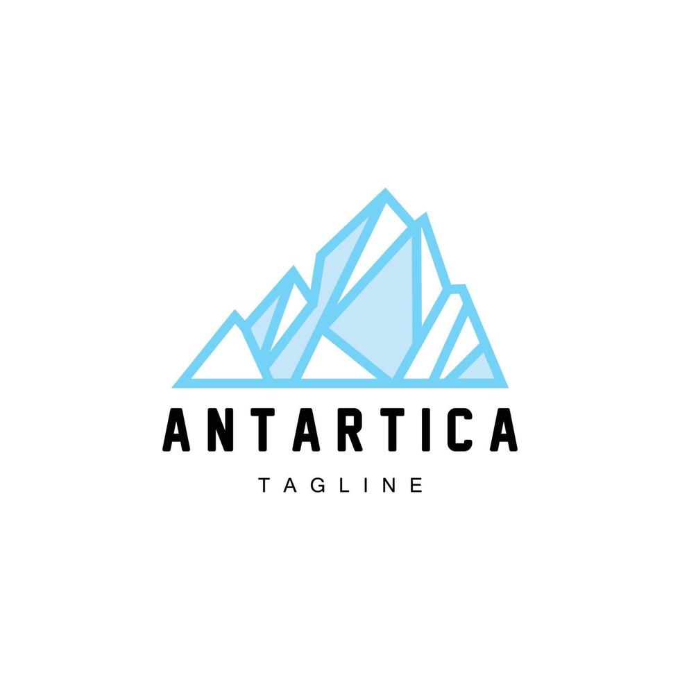 montaña logo, antártico iceberg logo diseño, naturaleza paisaje vector, producto marca ilustración icono vector