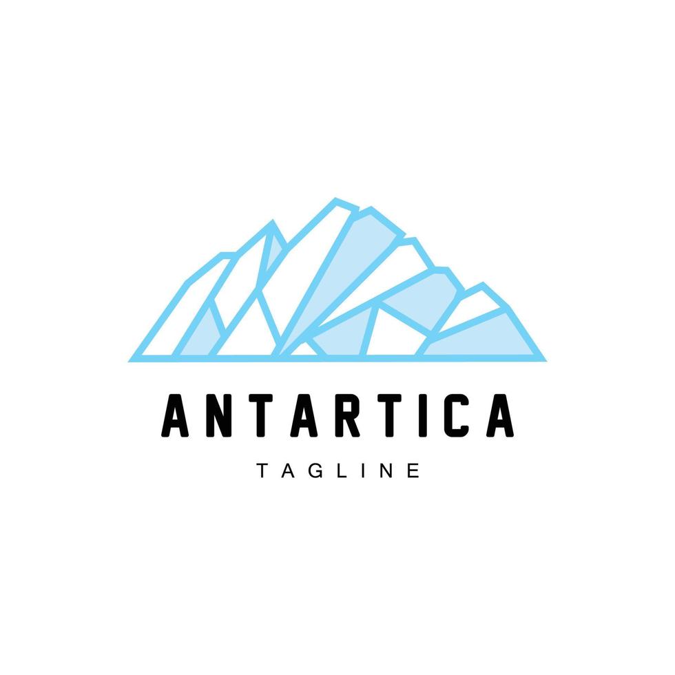 montaña logo, antártico iceberg logo diseño, naturaleza paisaje vector, producto marca ilustración icono vector