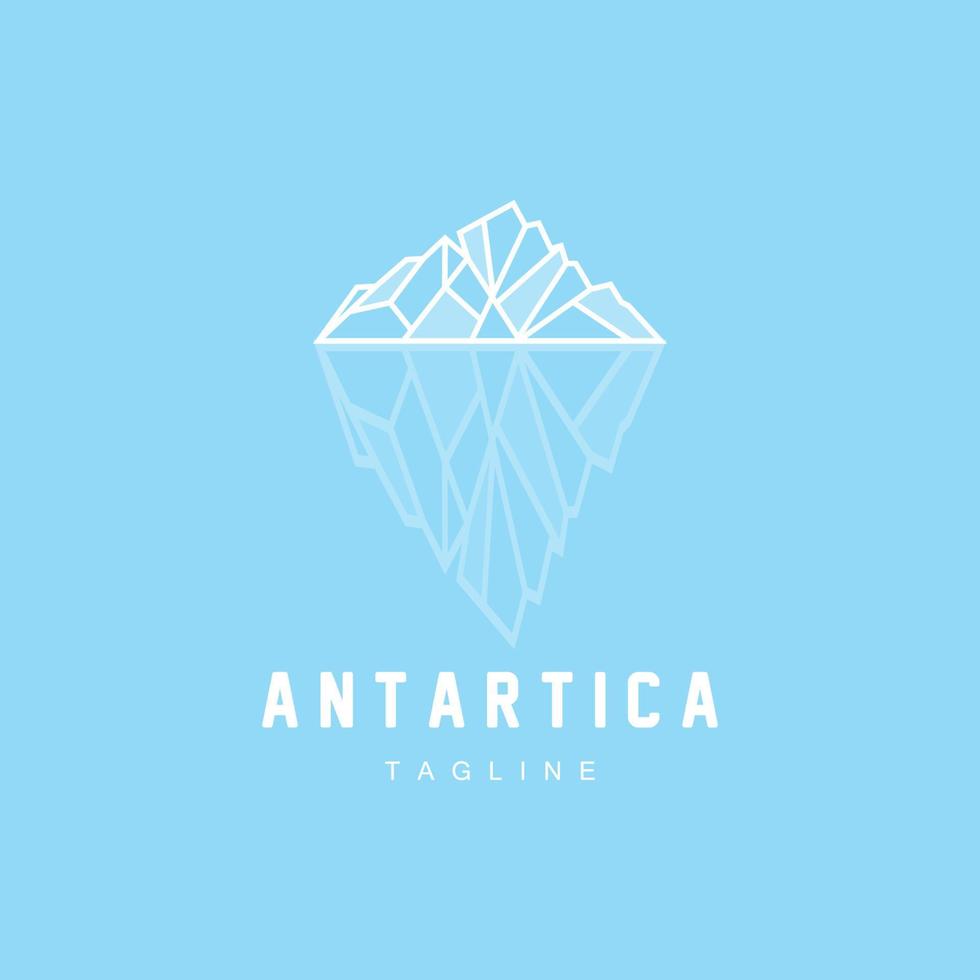 montaña logo, antártico iceberg logo diseño, naturaleza paisaje vector, producto marca ilustración icono vector