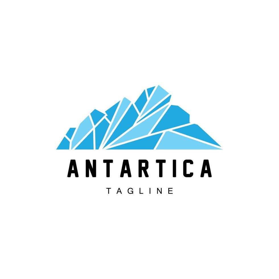 montaña logo, antártico iceberg logo diseño, naturaleza paisaje vector, producto marca ilustración icono vector