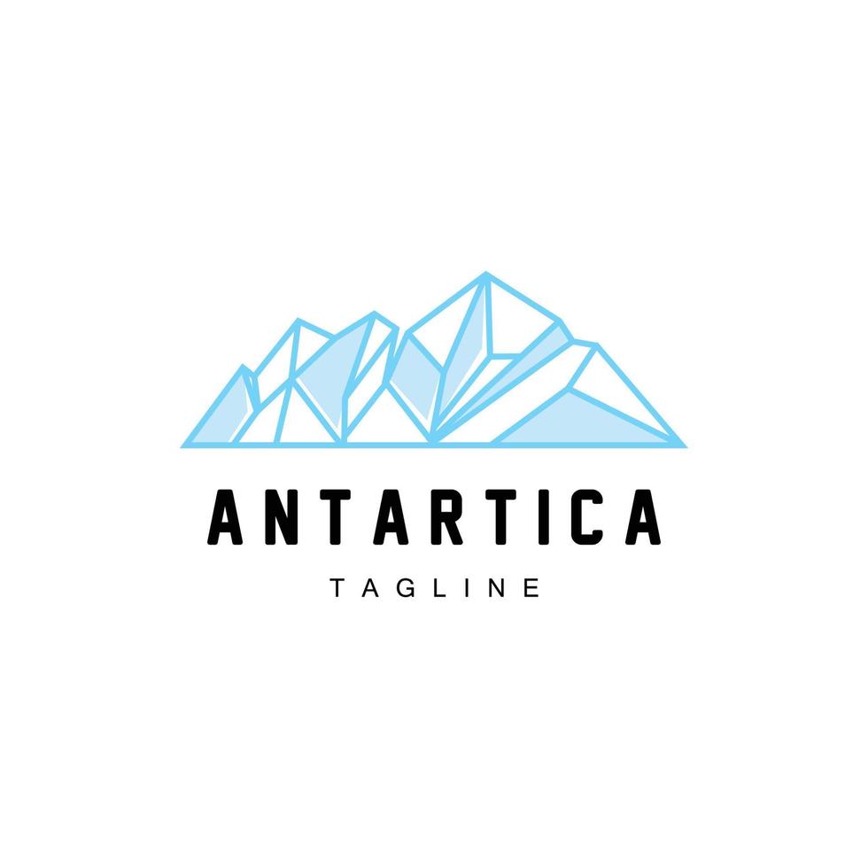 montaña logo, antártico iceberg logo diseño, naturaleza paisaje vector, producto marca ilustración icono vector