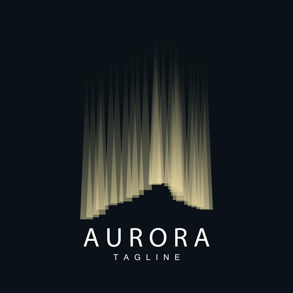 Aurora Logo, Simple Design Amazing Natural Scenery Of Aurora, Vector Icon Template, Illustration