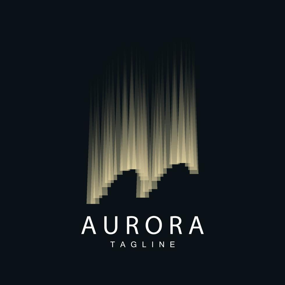 Aurora logo, sencillo diseño increíble natural paisaje de Aurora, vector icono plantilla, ilustración