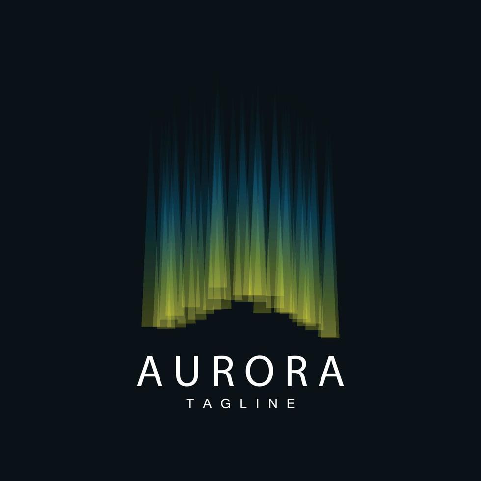 Aurora logo, sencillo diseño increíble natural paisaje de Aurora, vector icono plantilla, ilustración