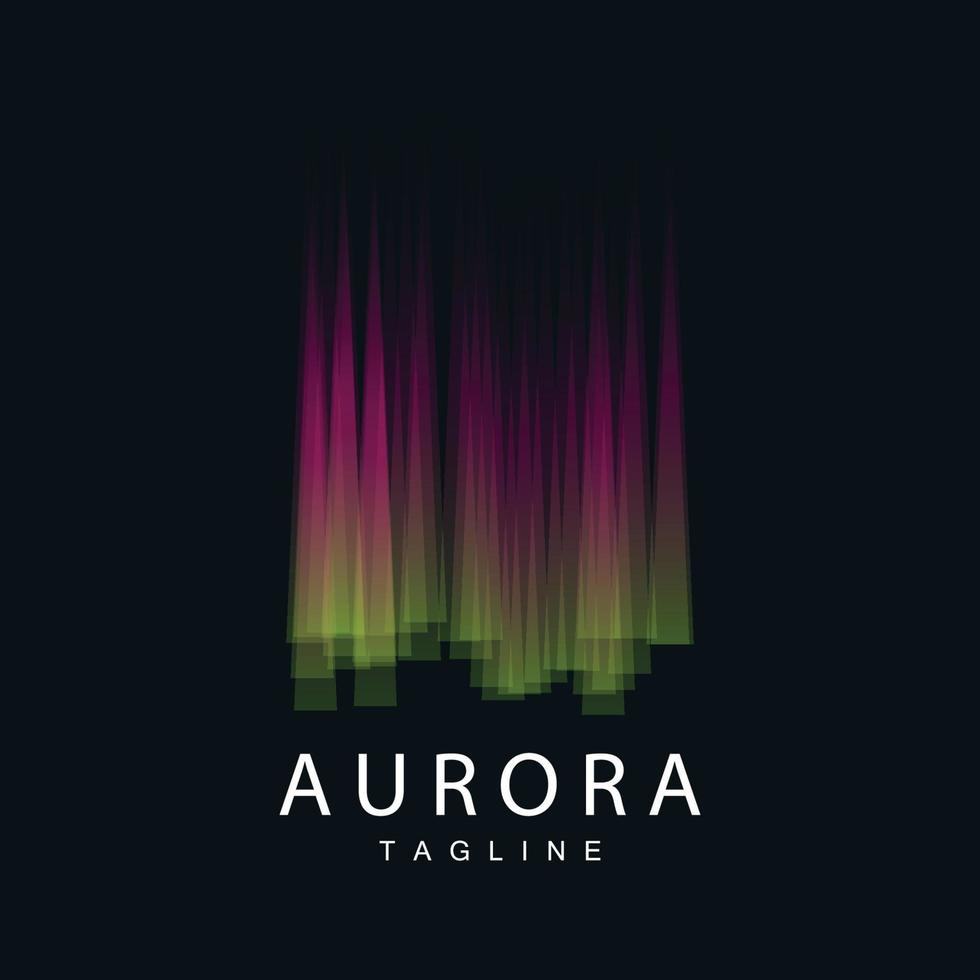 Aurora logo, sencillo diseño increíble natural paisaje de Aurora, vector icono plantilla, ilustración