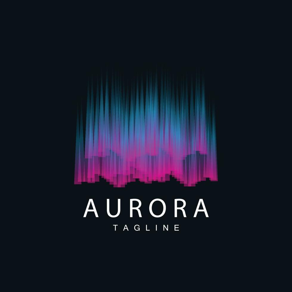 Aurora Logo, Simple Design Amazing Natural Scenery Of Aurora, Vector Icon Template, Illustration