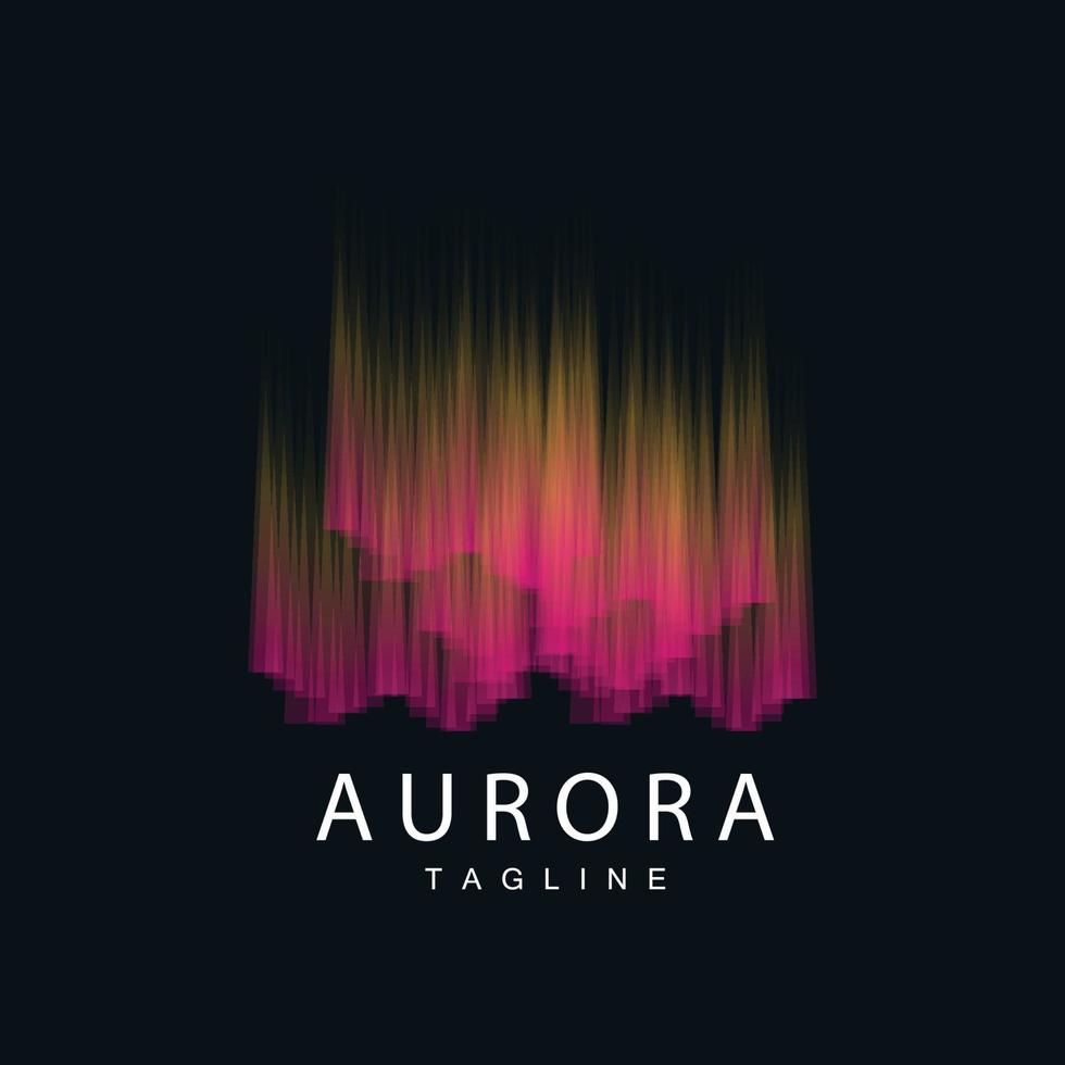 Aurora logo, sencillo diseño increíble natural paisaje de Aurora, vector icono plantilla, ilustración