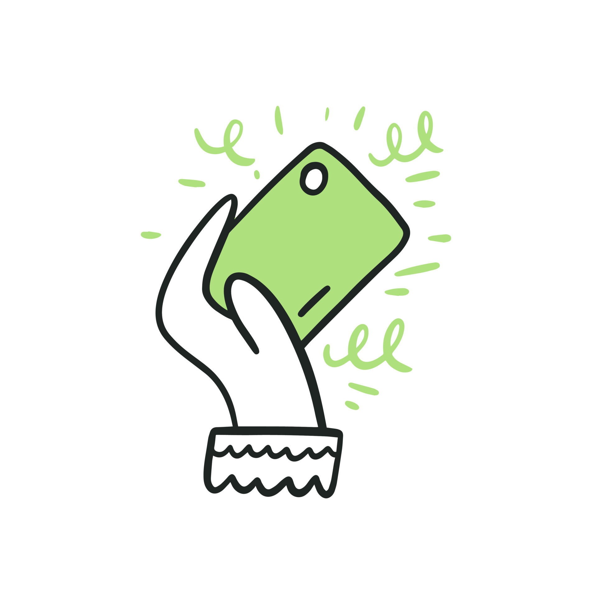 Hand with credit card. Hand drawn colorful cartoon style. 22027800