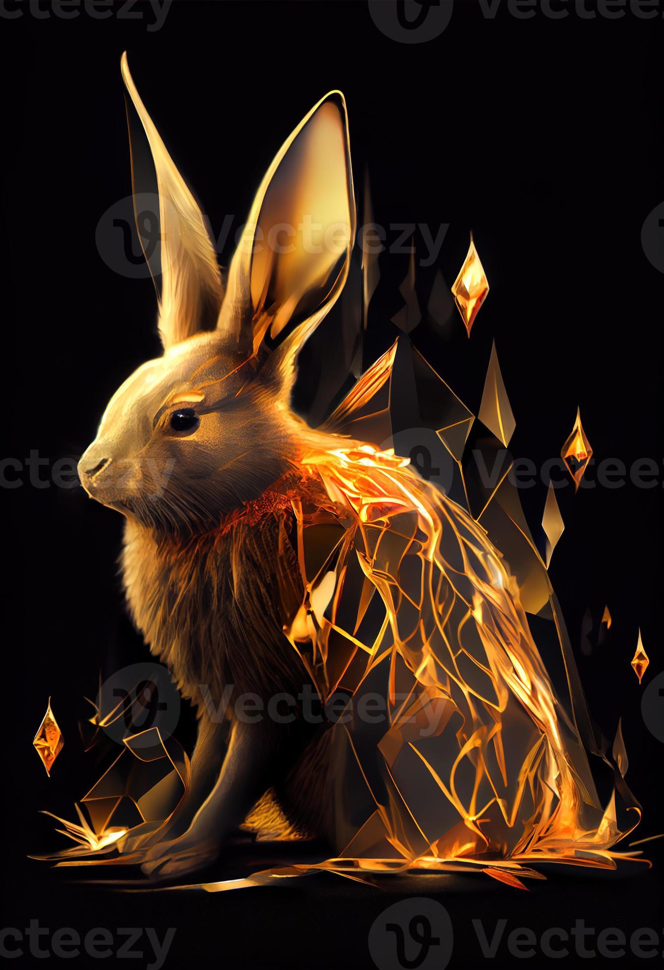 Fire rabbit. ai render. 22027845 Stock Photo at Vecteezy