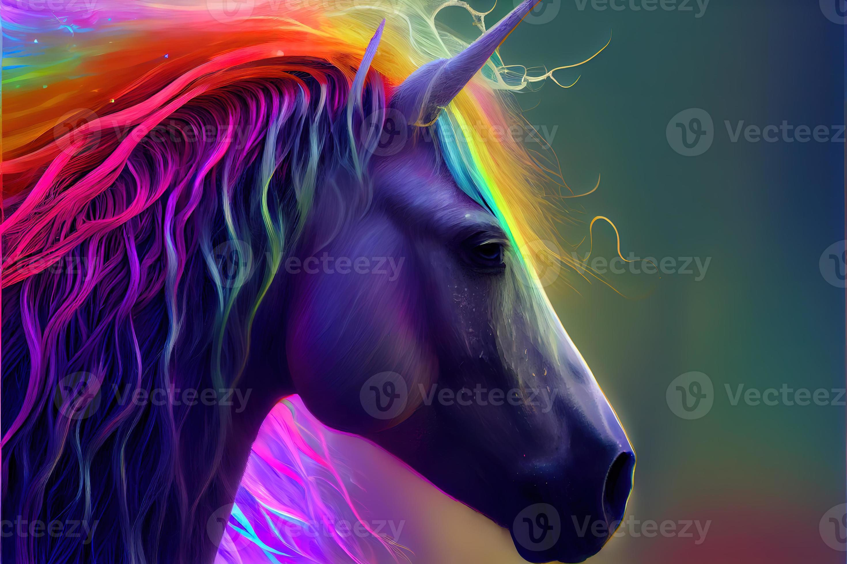 Realistic rainbow unicorn. 22027885 Stock Photo at Vecteezy