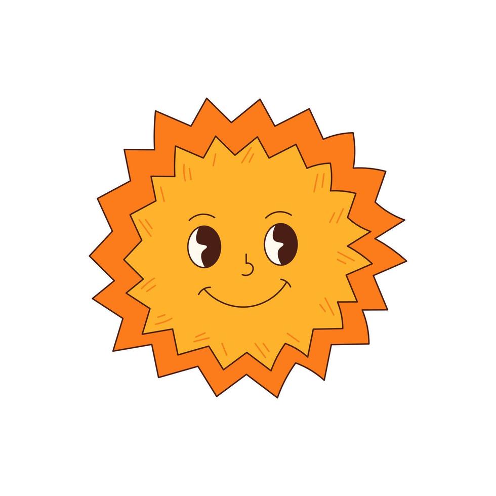 Doodle sun character vector