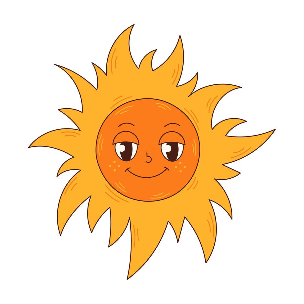 Vector groovy sun character