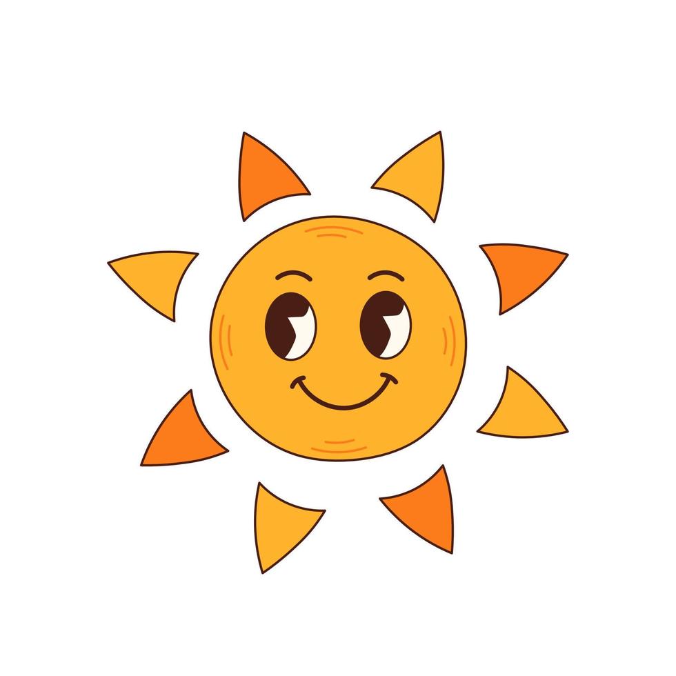 Retro sun character vector