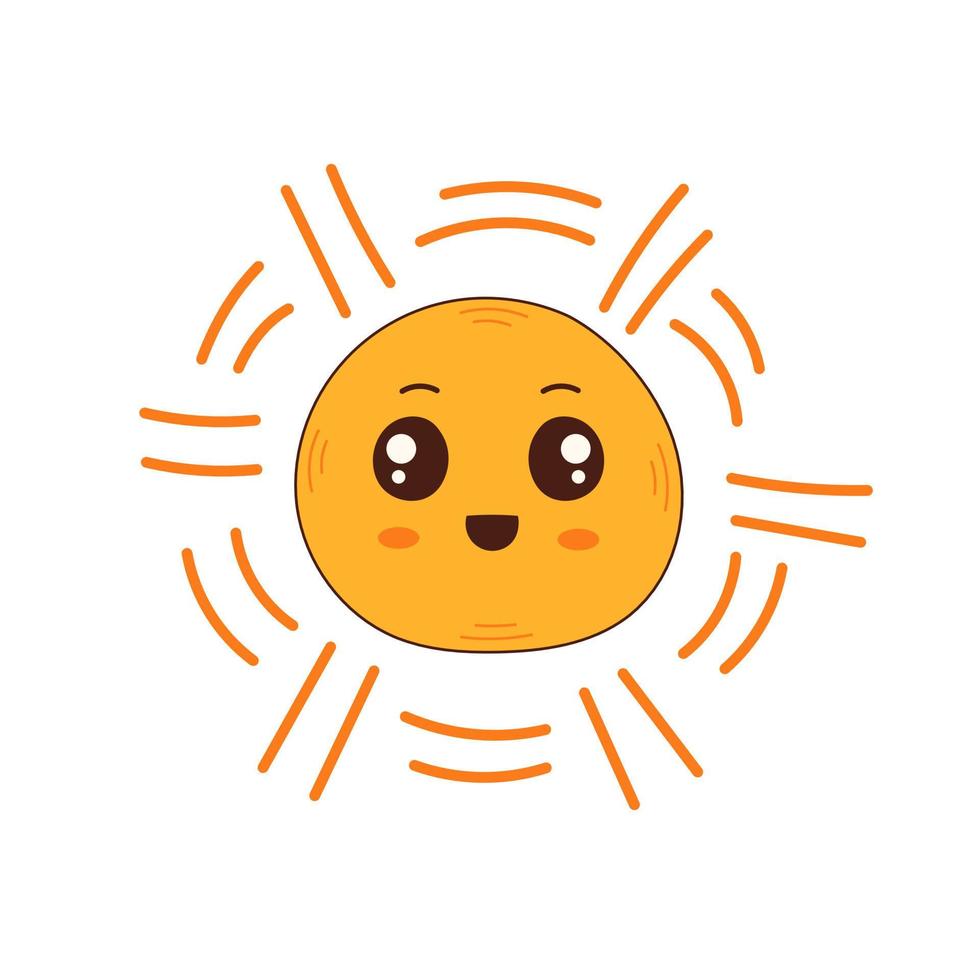 Kawaii sun doodle vector