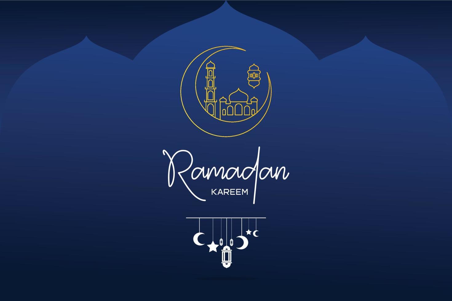 Ramadan kareem template design used for greeting card. Vector illustration
