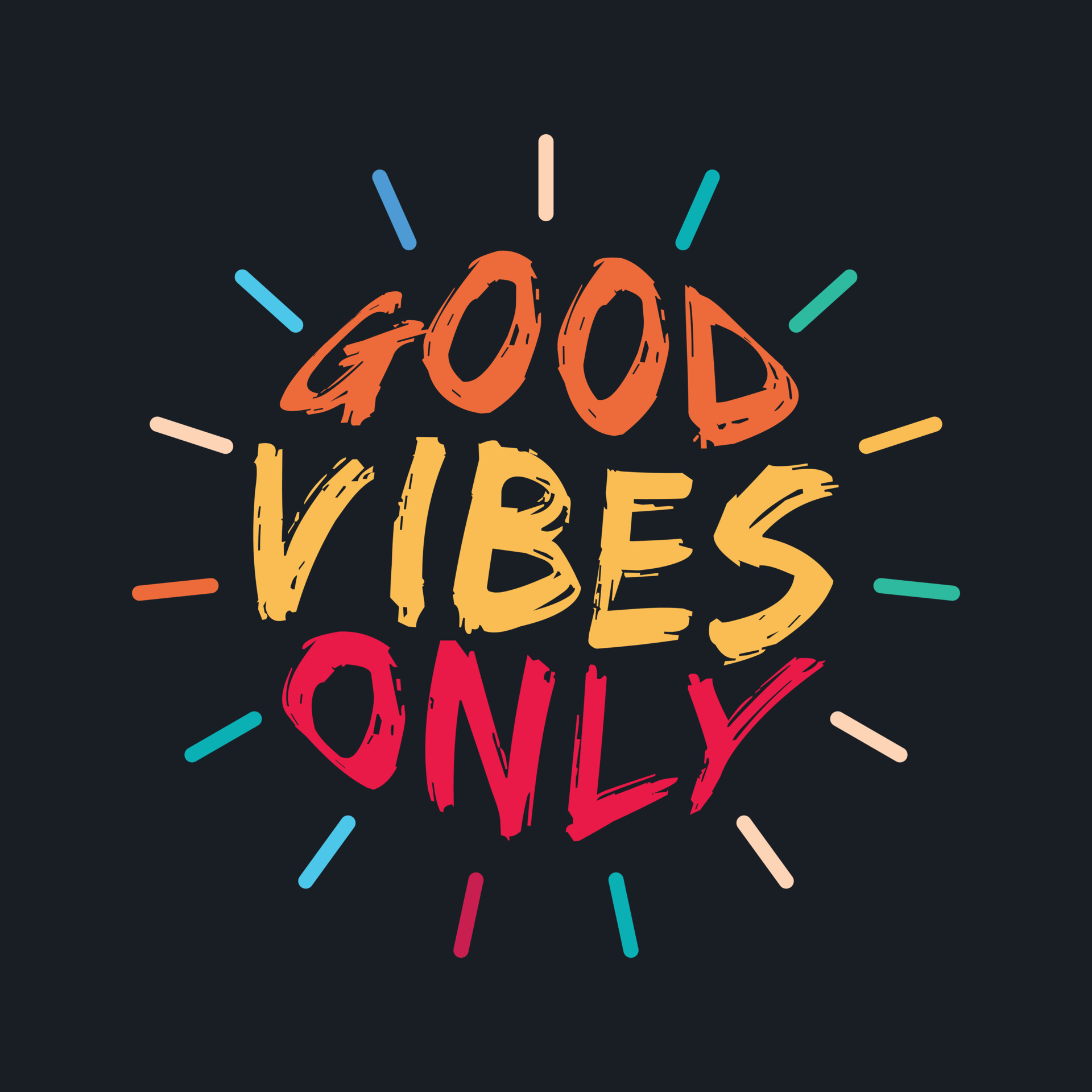 GOOD VIBES ONLY, lettering typography design artwork. 22028213 Vector ...