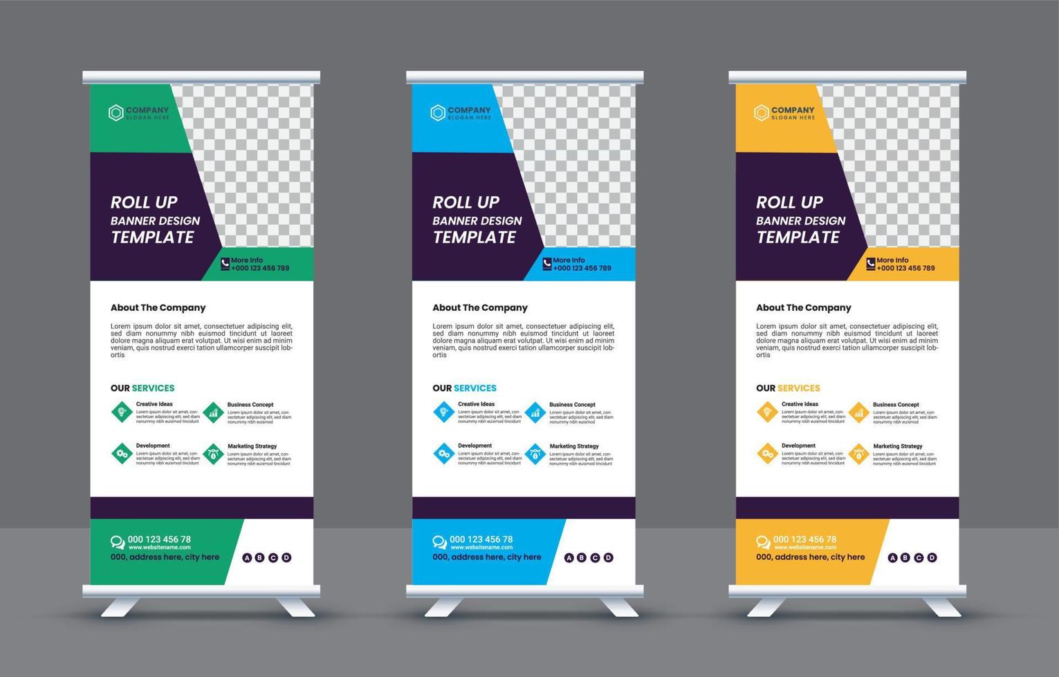 corporate business roll up banner template vector