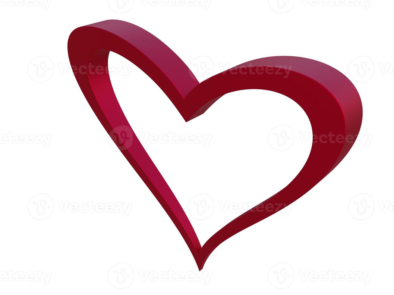 Lovely red heart. 3d render photo