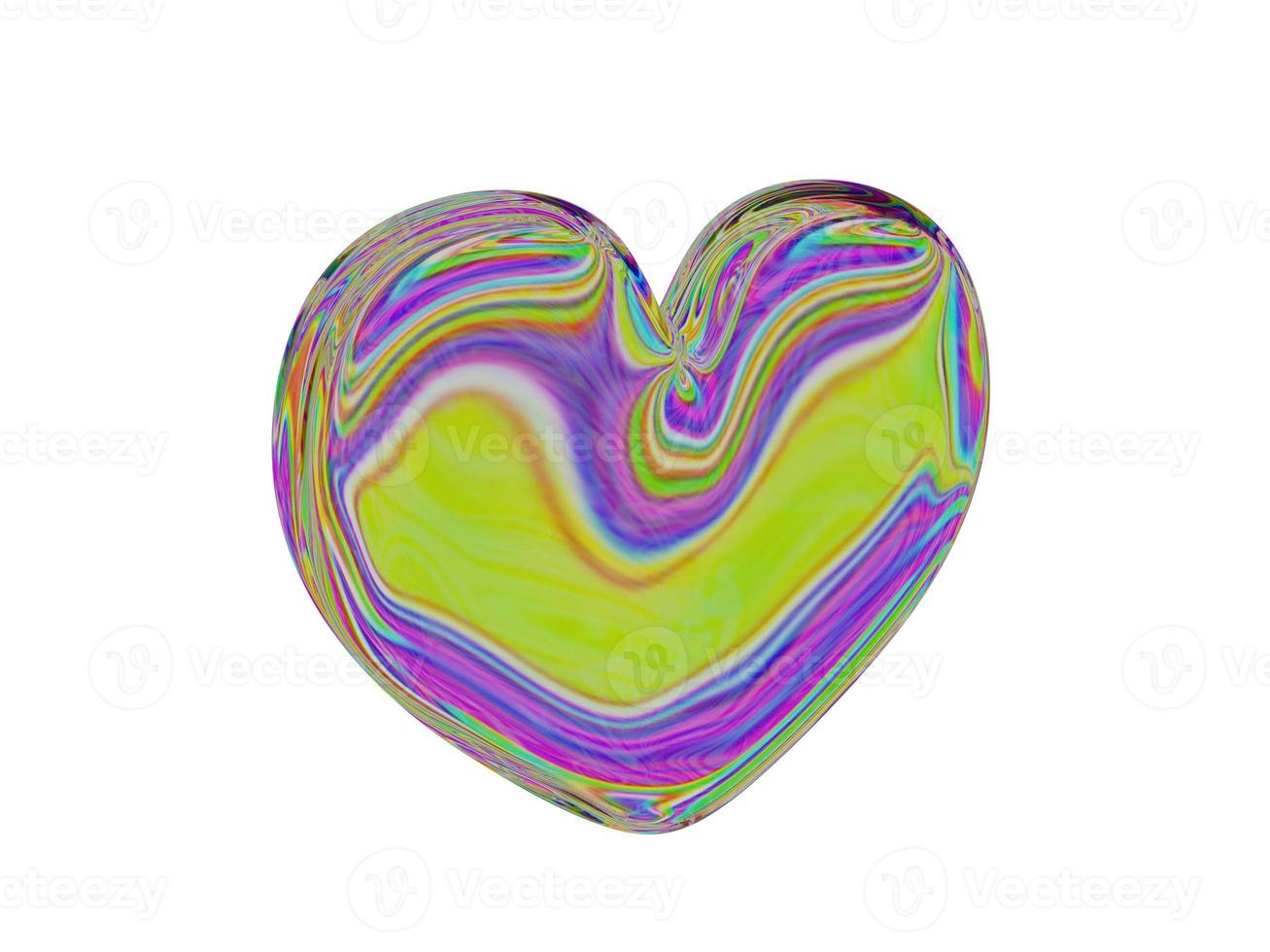 Lovely glass heart. 3d render. photo