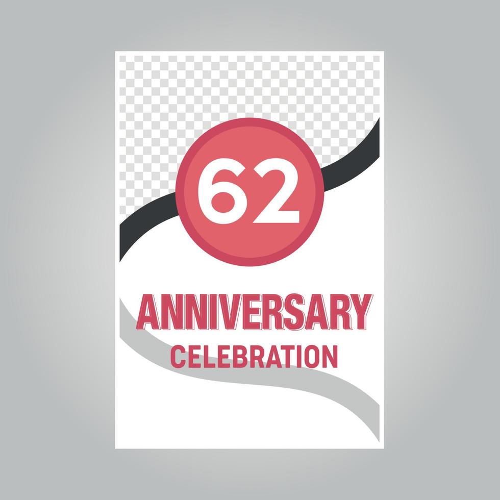 62 años aniversario vector invitación tarjeta modelo de por invitación para impresión en gris antecedentes