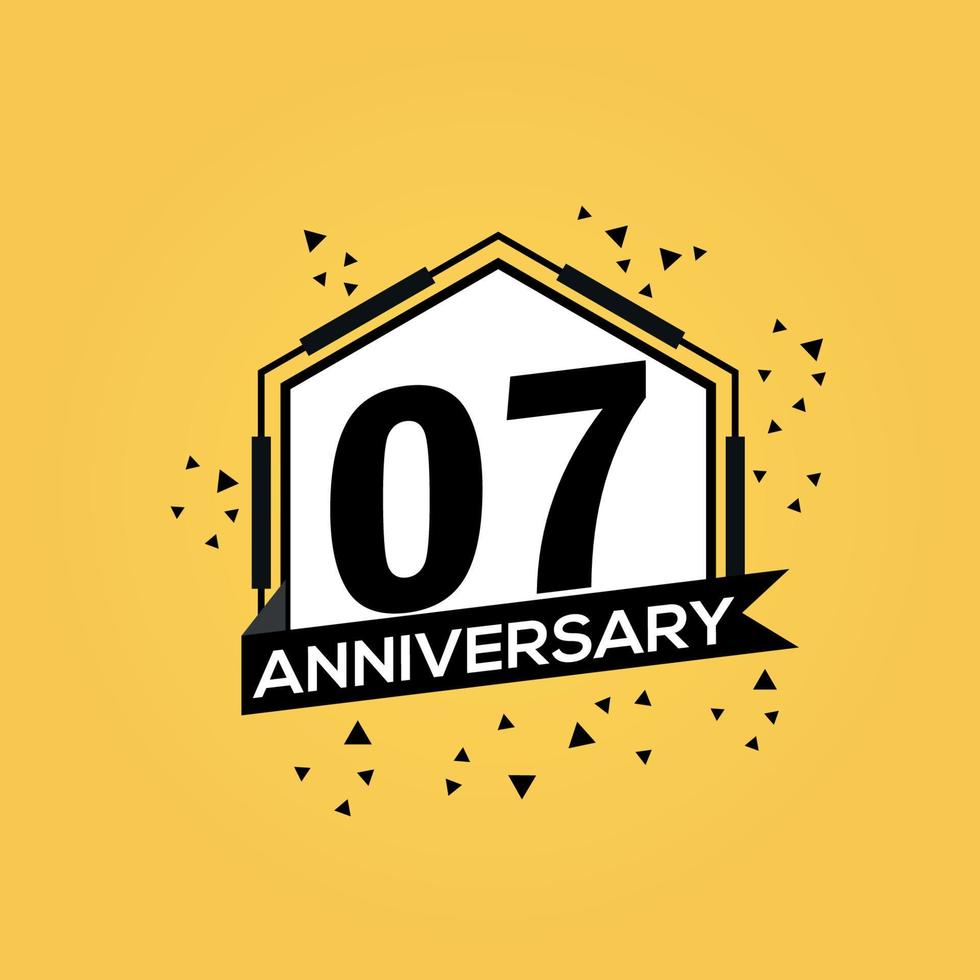 07 years anniversary logo vector design birthday celebration with geometric isolated design