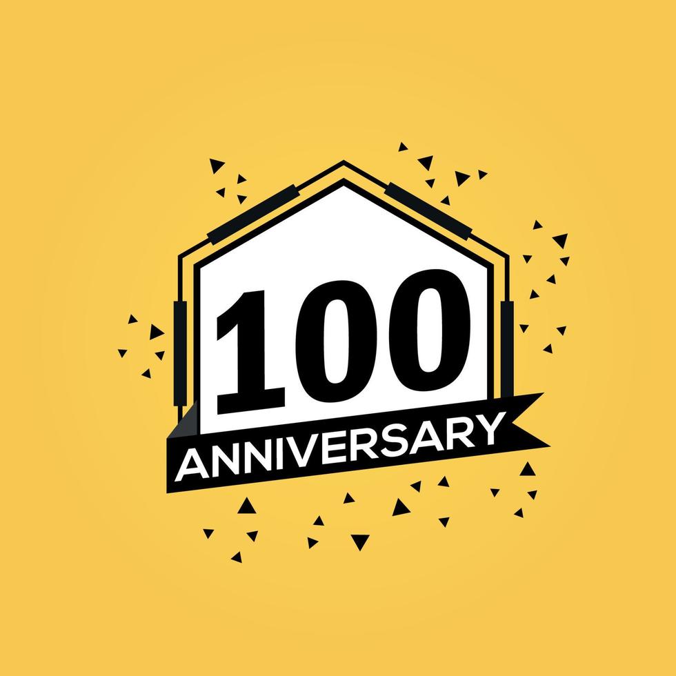 100 years anniversary logo vector design birthday celebration with geometric isolated design