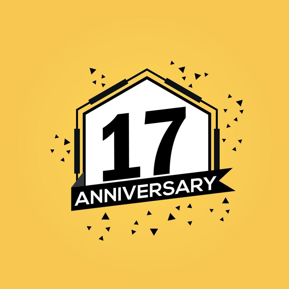 17 years anniversary logo vector design birthday celebration with geometric isolated design