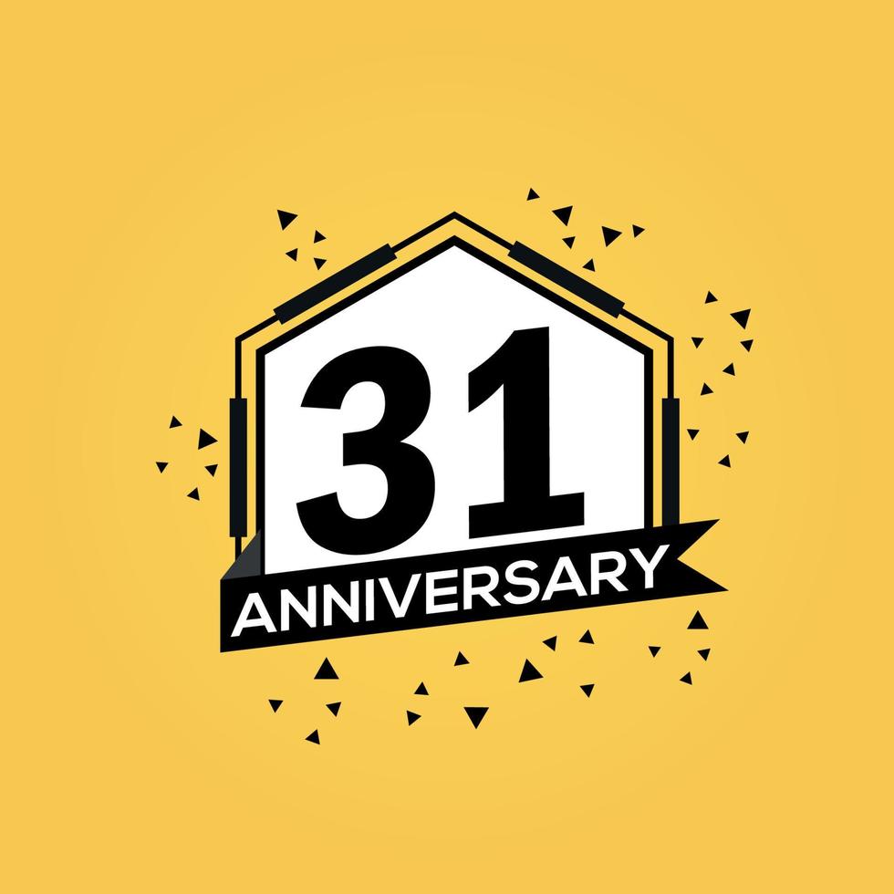31 years anniversary logo vector design birthday celebration with geometric isolated design