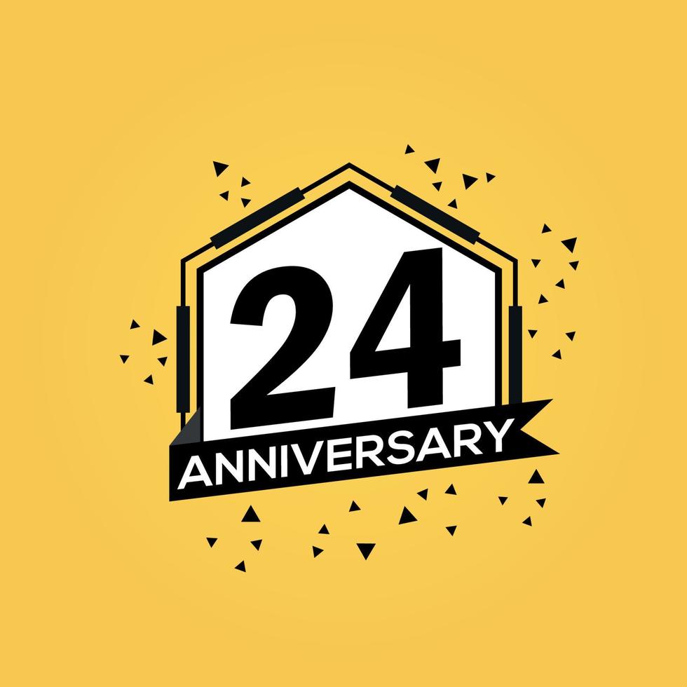 24 years anniversary logo vector design birthday celebration with geometric isolated design