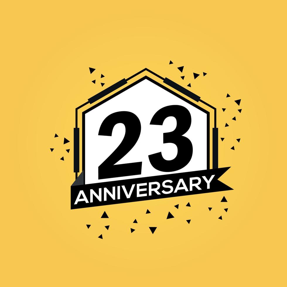 23 years anniversary logo vector design birthday celebration with geometric isolated design