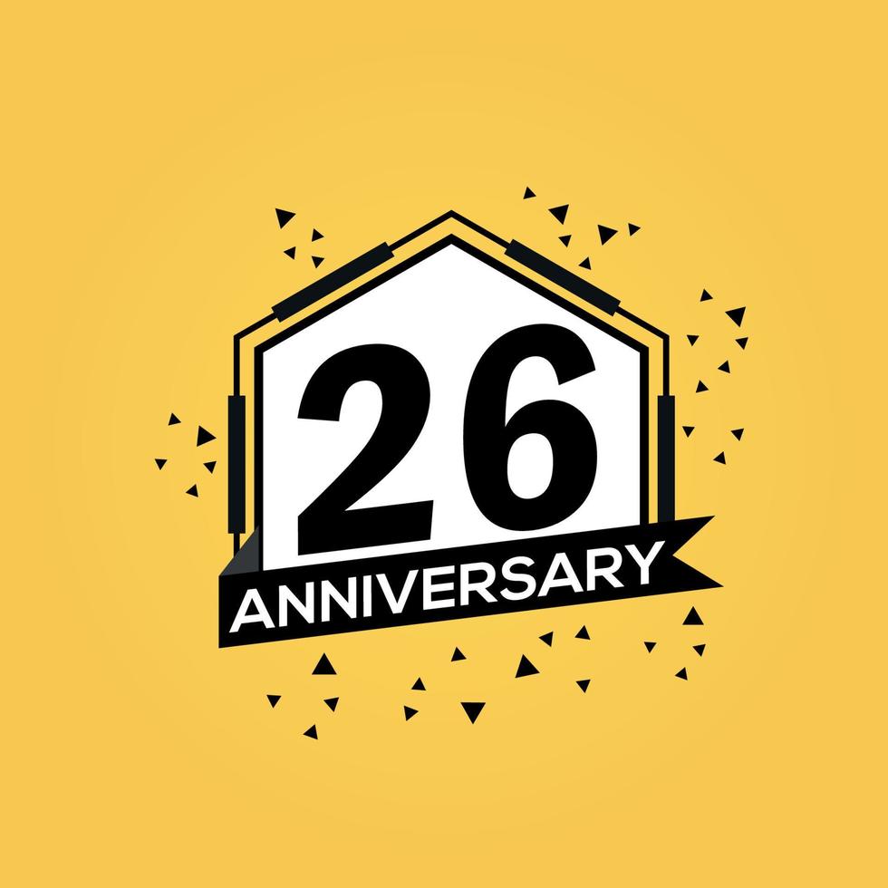 26 years anniversary logo vector design birthday celebration with geometric isolated design