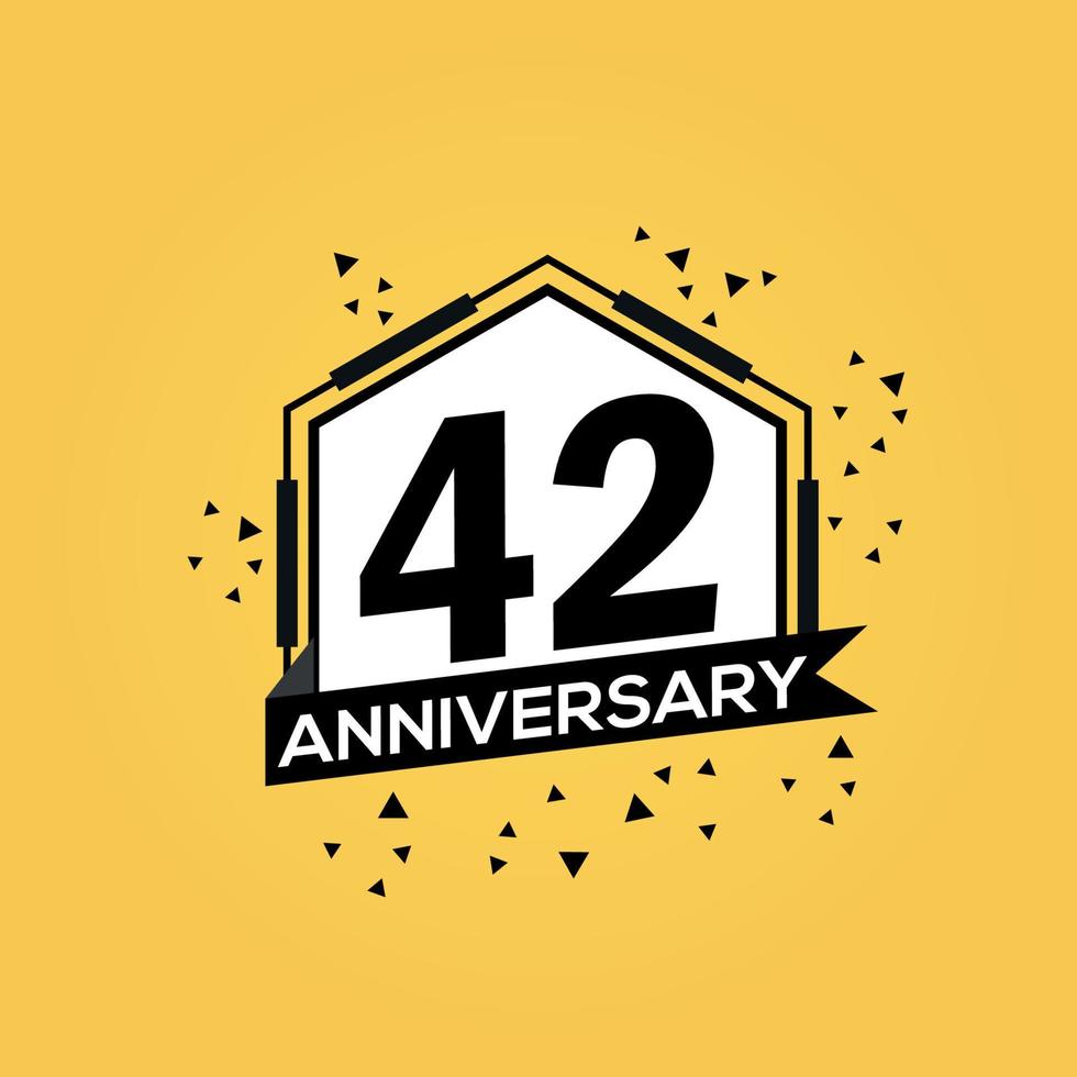 42 years anniversary logo vector design birthday celebration with geometric isolated design