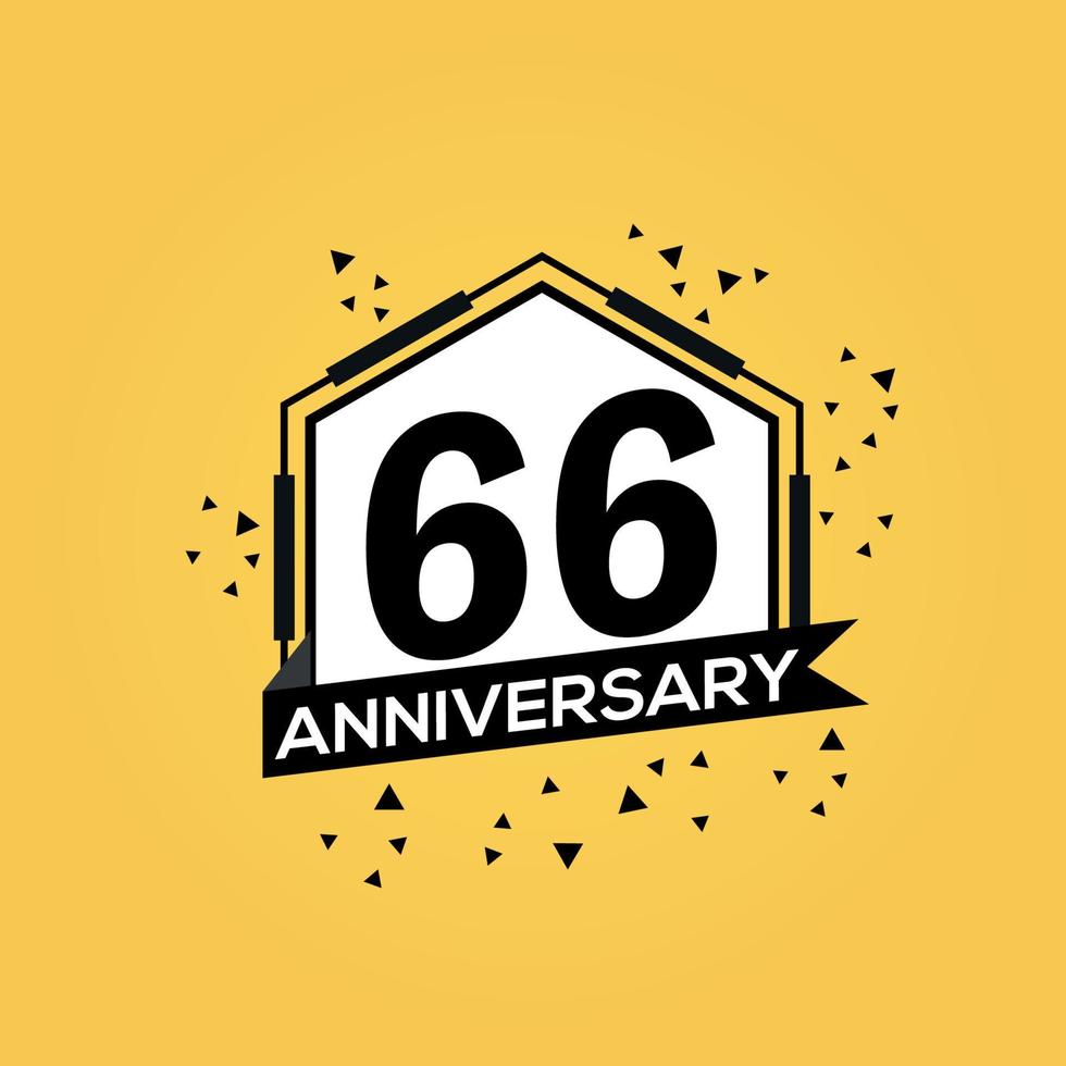 66 años aniversario logo vector diseño cumpleaños celebracion con geométrico aislado diseño