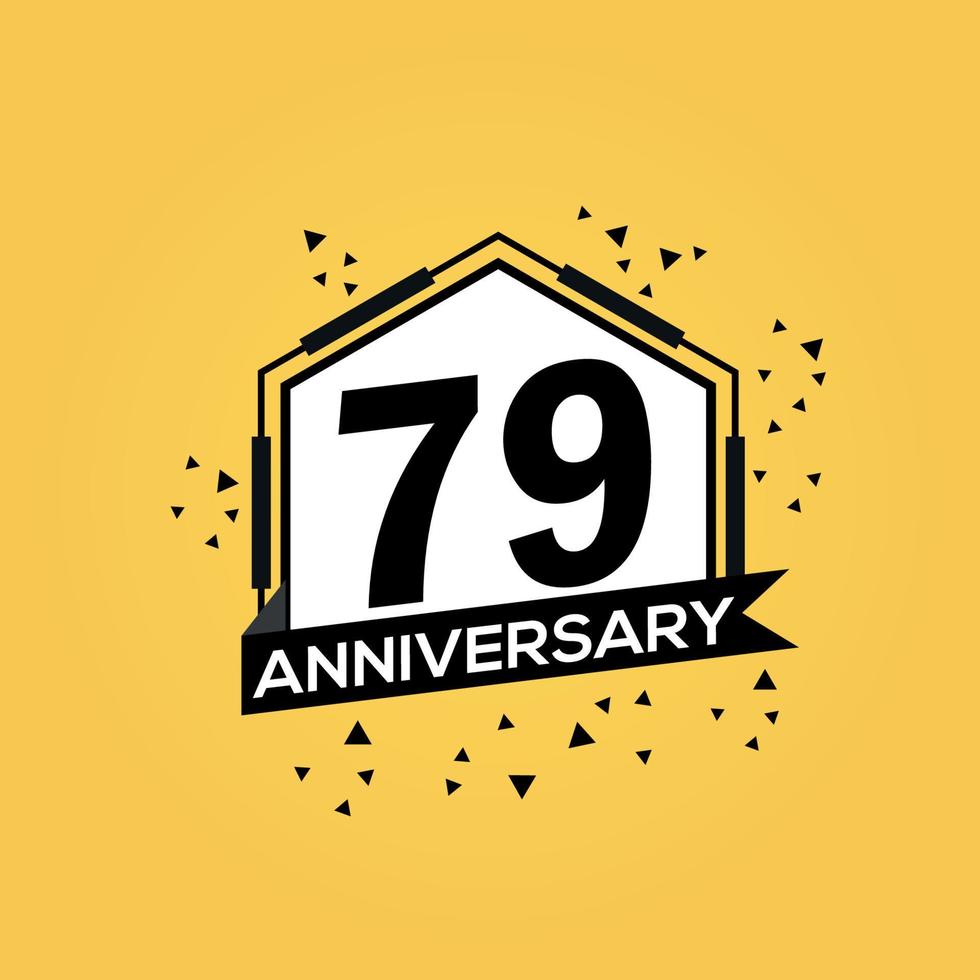 79 years anniversary logo vector design birthday celebration with geometric isolated design